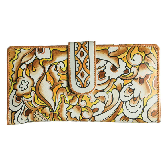 Gilded Season Painted Leather Wallet - Picture 3 of 4